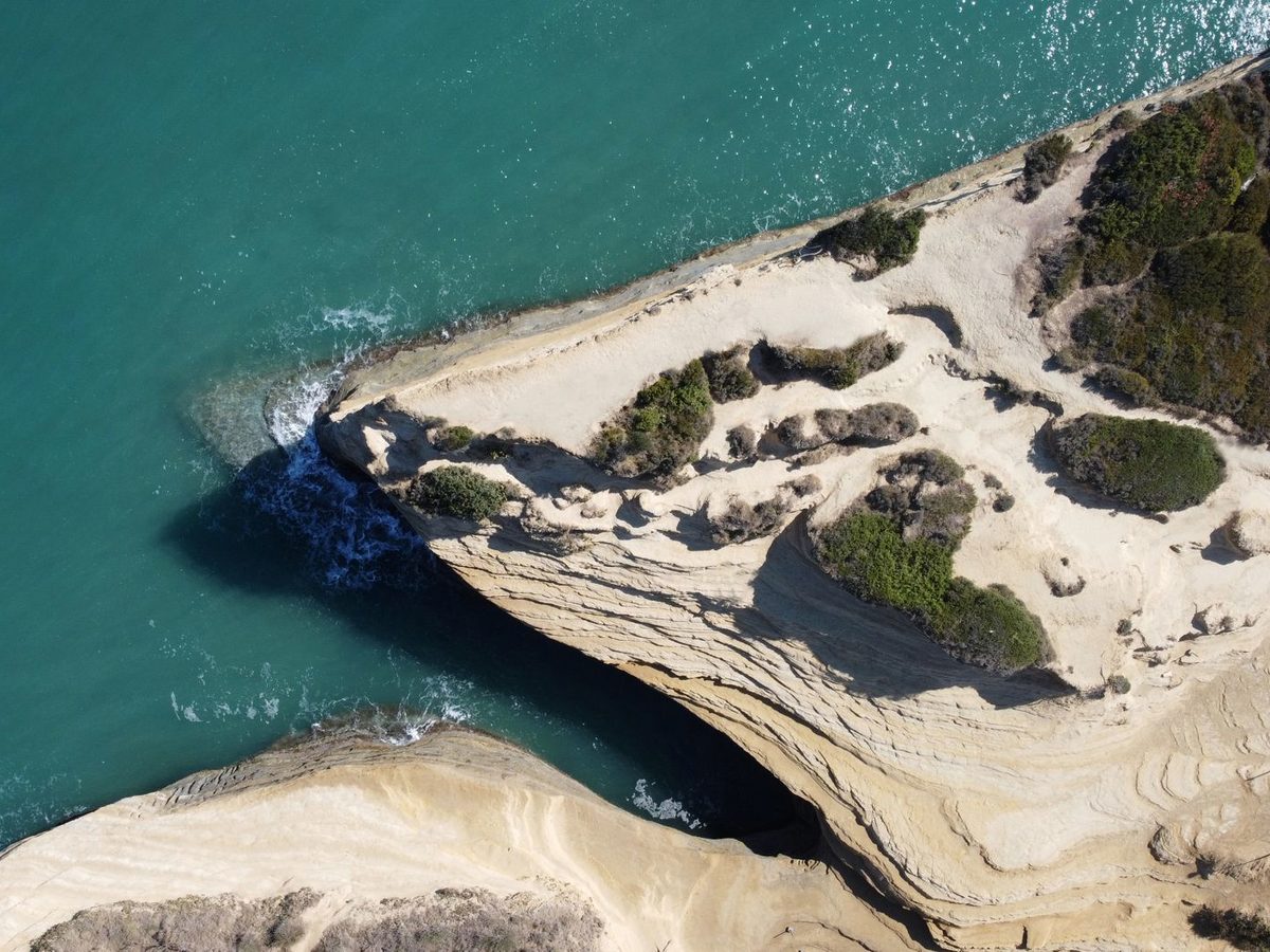 The soft sandstone cliffs at Sidari