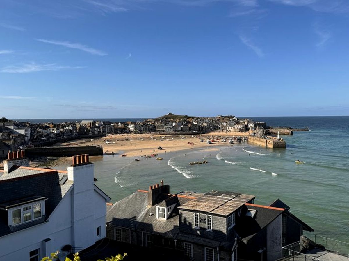 The harbour and beach at St Ives
