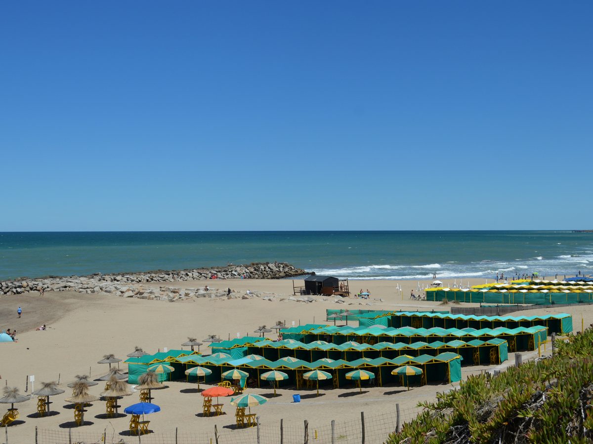 A typical stretch of serviced beach