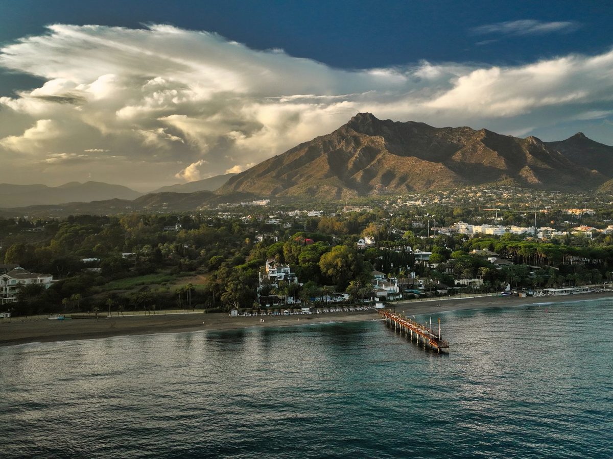 The coast at Marbella from above