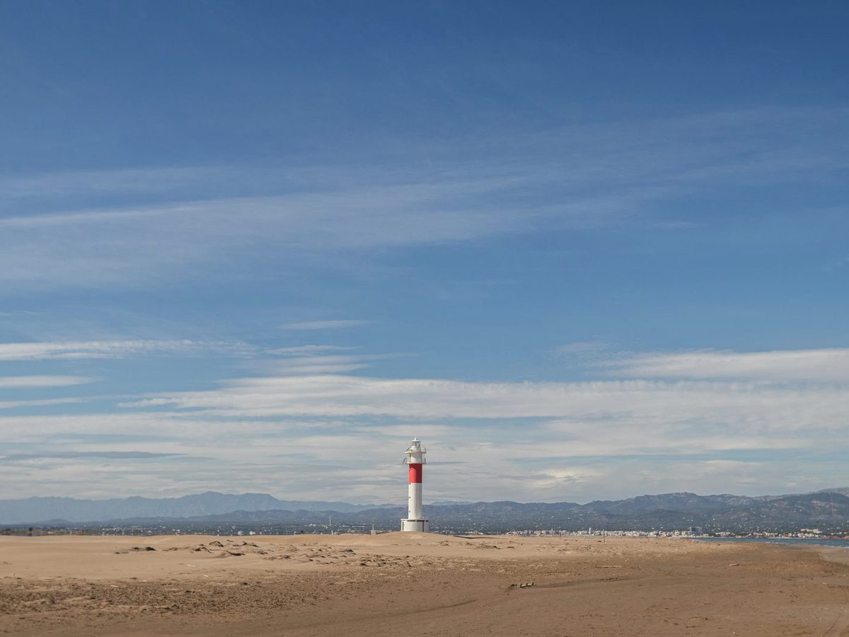 The lighthouse on the sand at Cambrils
