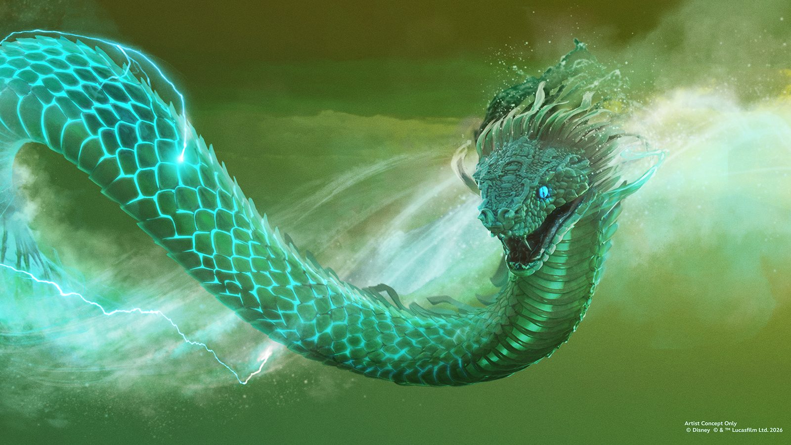 Artist concept showing Indiana Jones and the Jade Serpent attraction’s Maya Underworld scene
