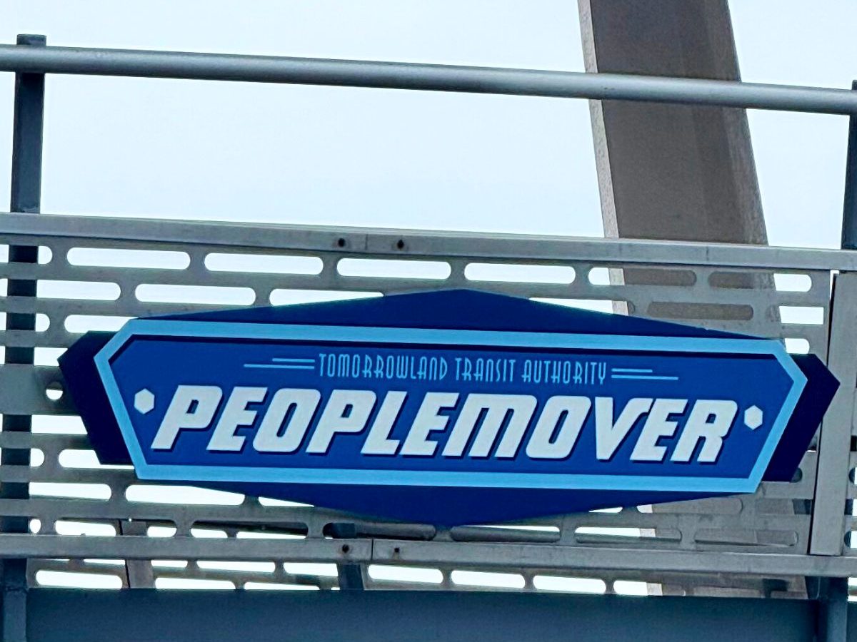 The PeopleMover sign in Tomorrowland at Magic Kingdom