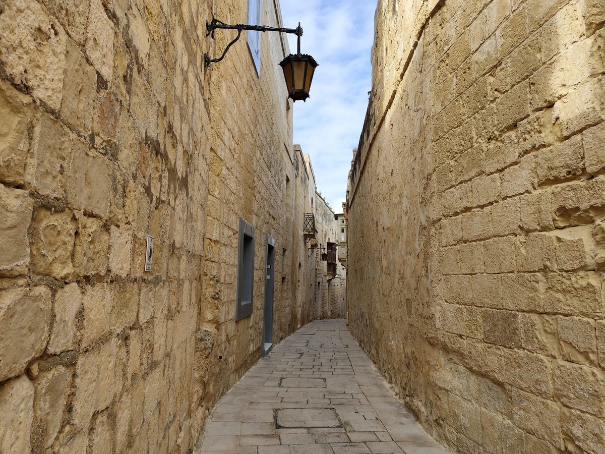 A lane in Mdina, the walled city in the middle of the island