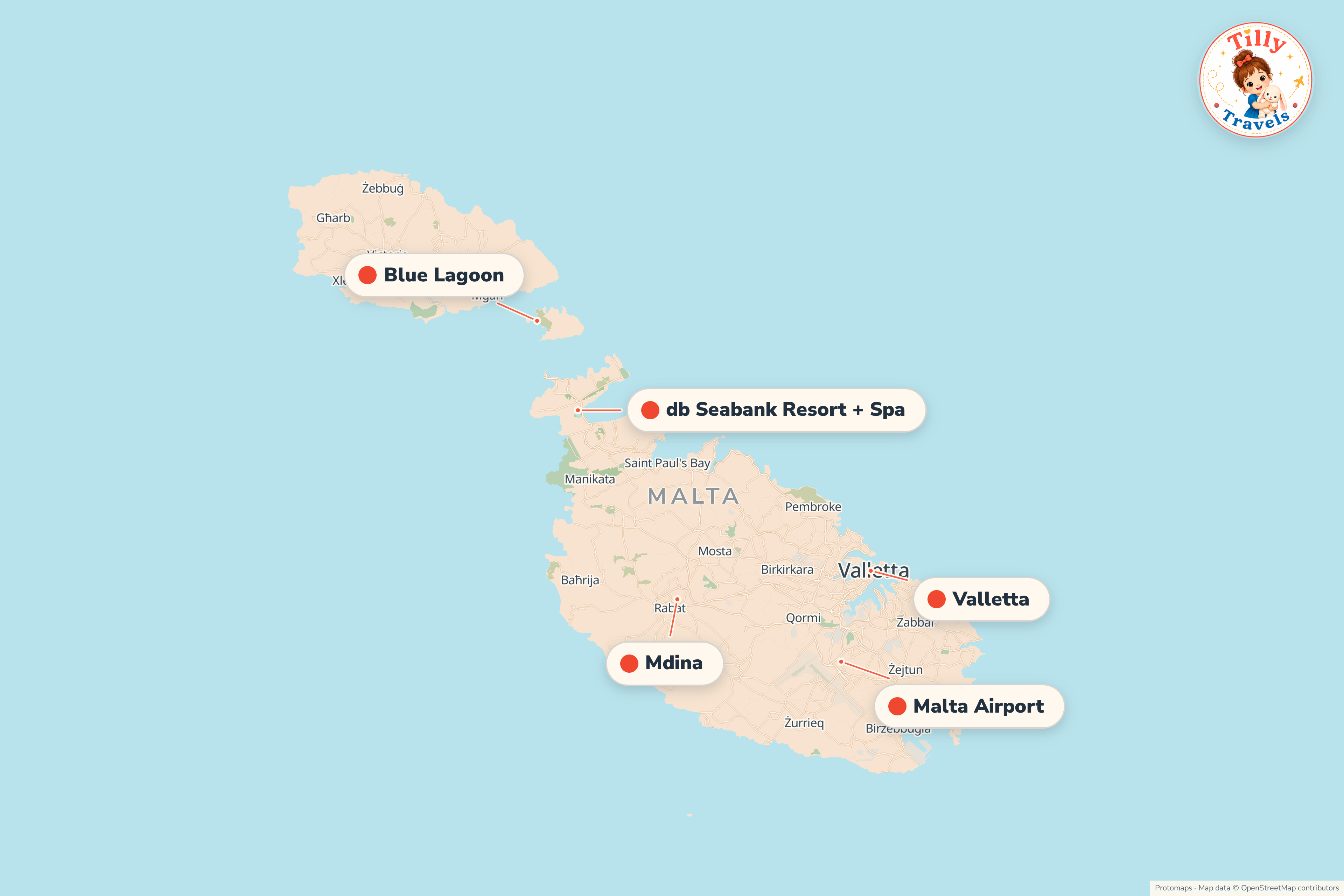 Map of the area around db Seabank Resort + Spa, showing the resort, the nearest airport and the main family days out