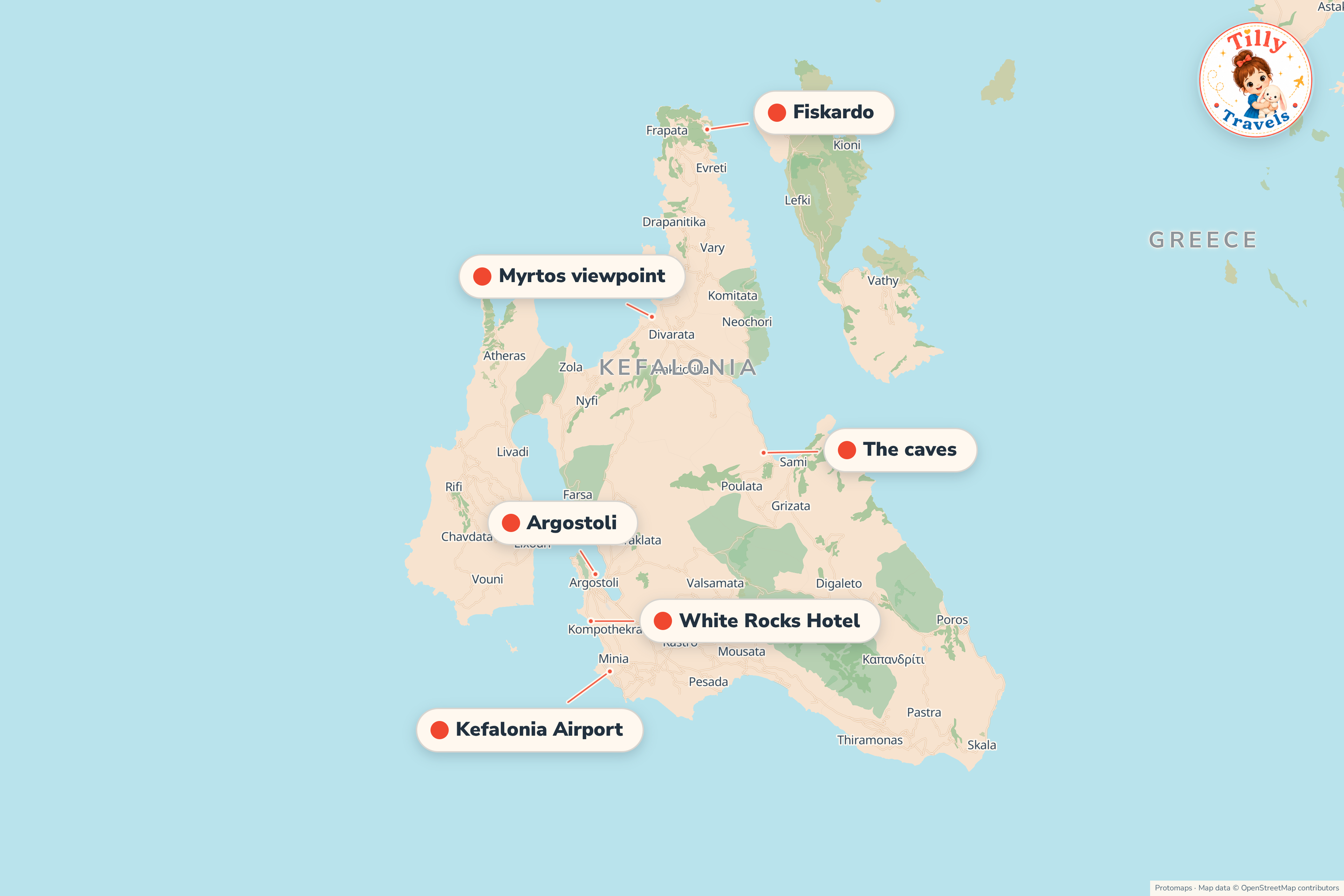 Map of the area around White Rocks Hotel, showing the resort, the nearest airport and the main family days out
