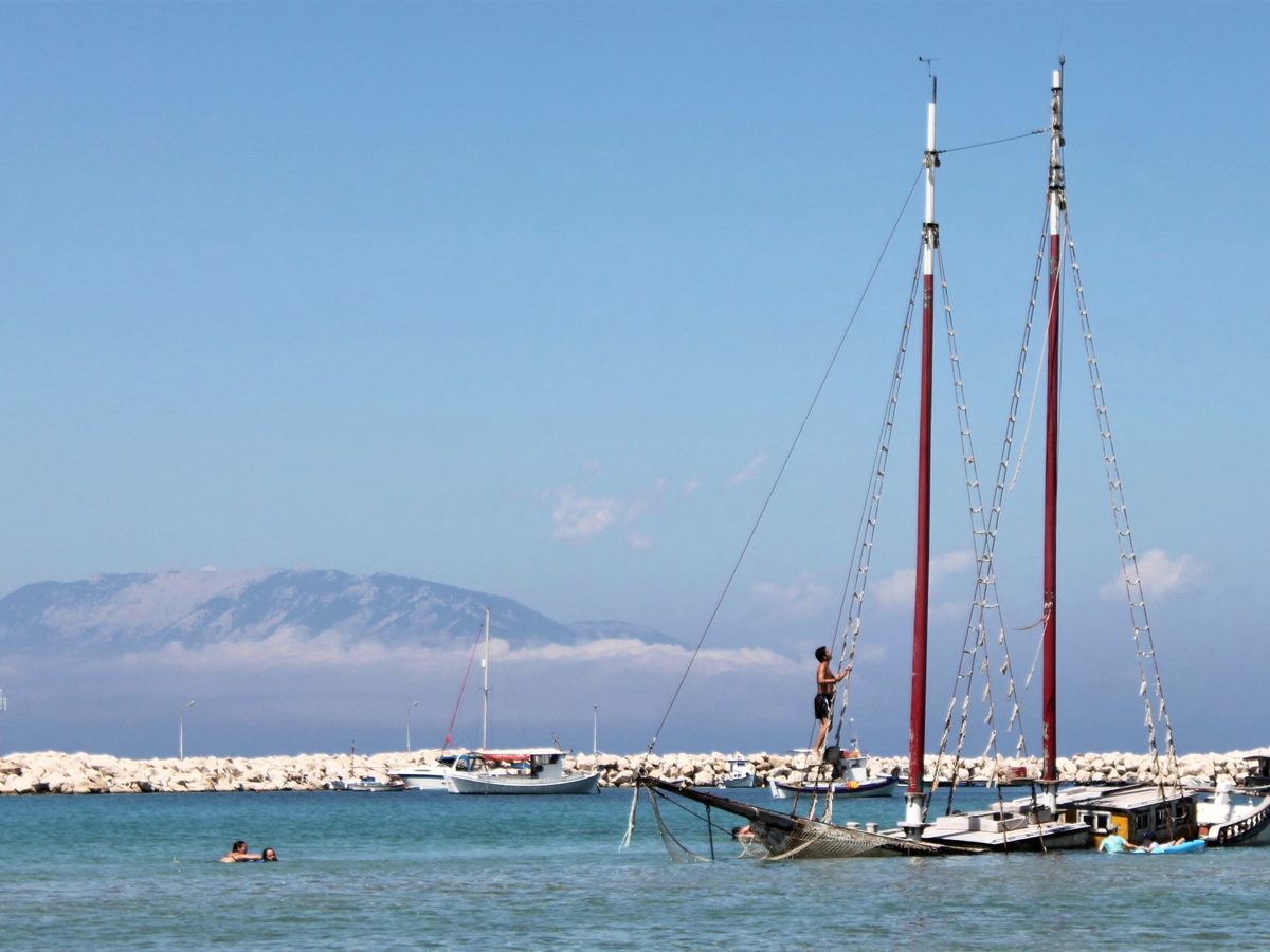 Boats in Zakynthos Town harbour