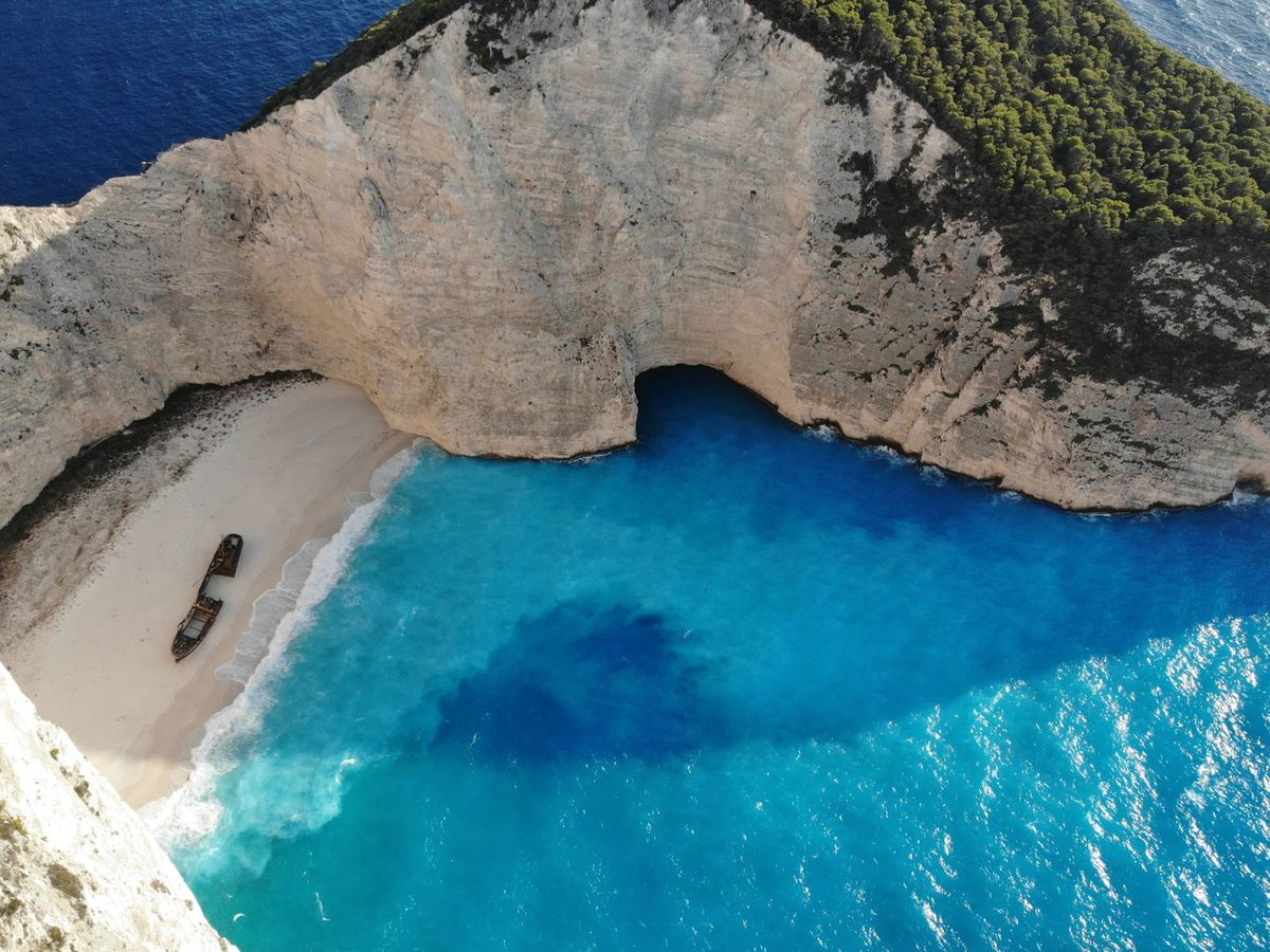 Navagio from the clifftop: viewing only in 2026