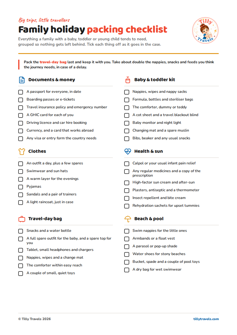 Family holiday packing checklist preview page 1